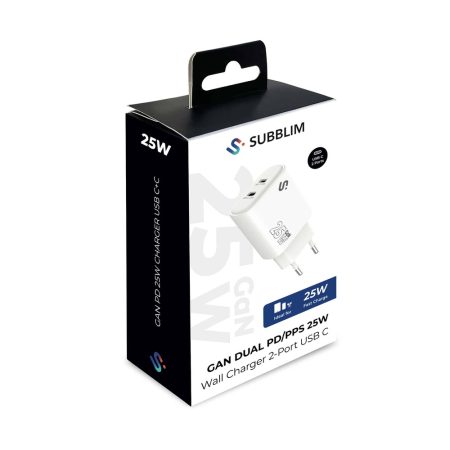 SUBCHG-6G2520 GAN 25W CHARGER USB C+C
